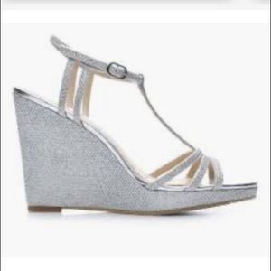 Silver dress wedges